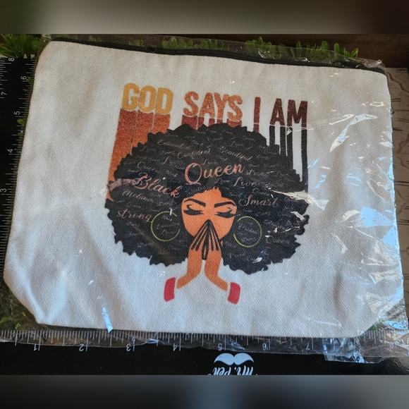 NWT God Says I am a Queen Canvas tote - Picture 1 of 4
